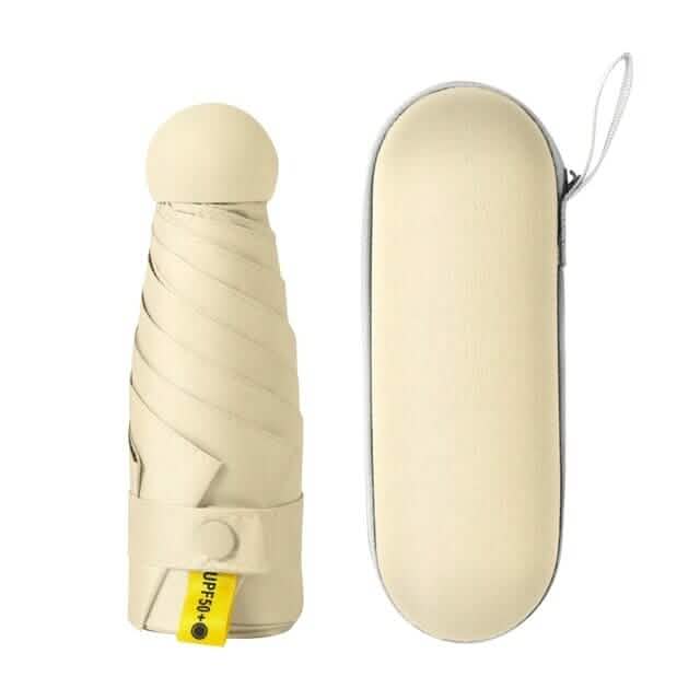 Travel Mini Umbrella for Purse Beige Outdoor Recreation - Tophatter Daily Deals