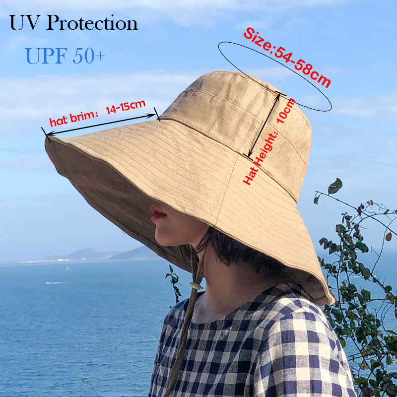 Travel Packable Bucket Hat UV Sunscreen Cotton Linen Sun Hat Cap - Tophatter Daily Deals