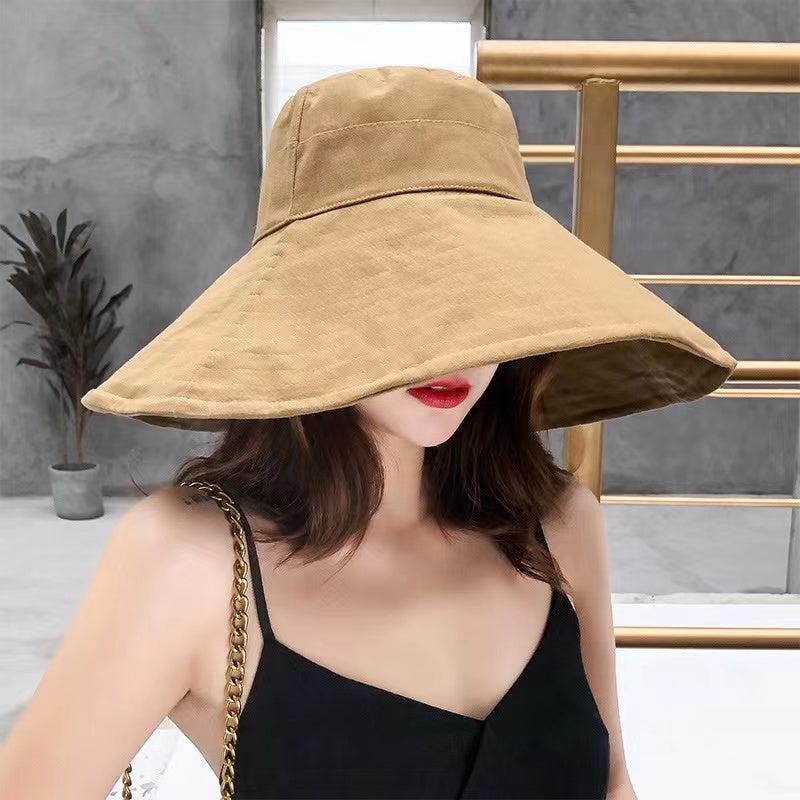 Travel Packable Bucket Hat UV Sunscreen Cotton Linen Sun Hat Khaki Cap - Tophatter Daily Deals