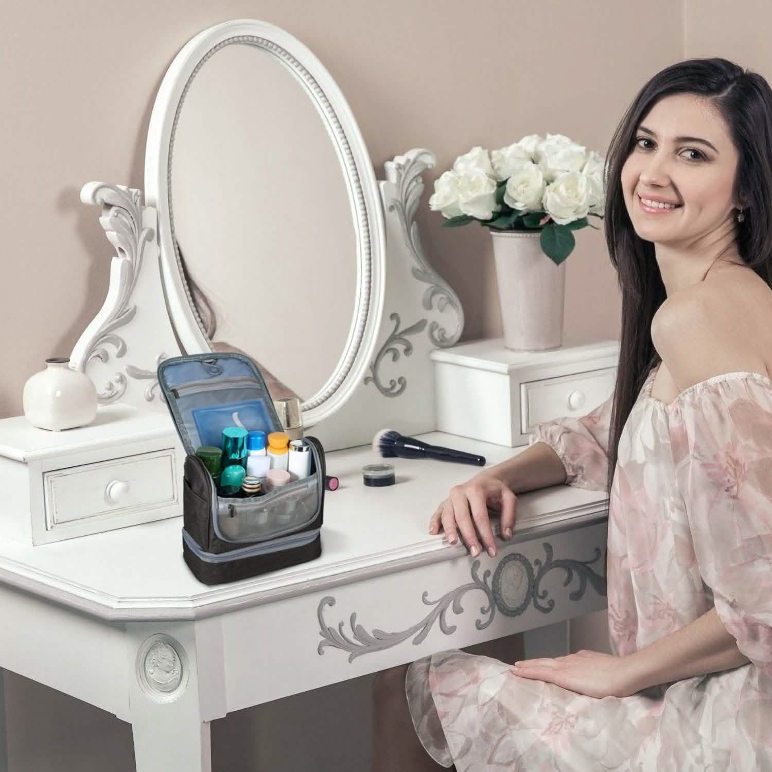 Travel Toiletry Cosmetic Bag Beauty & Personal Care - Tophatter Daily Deals