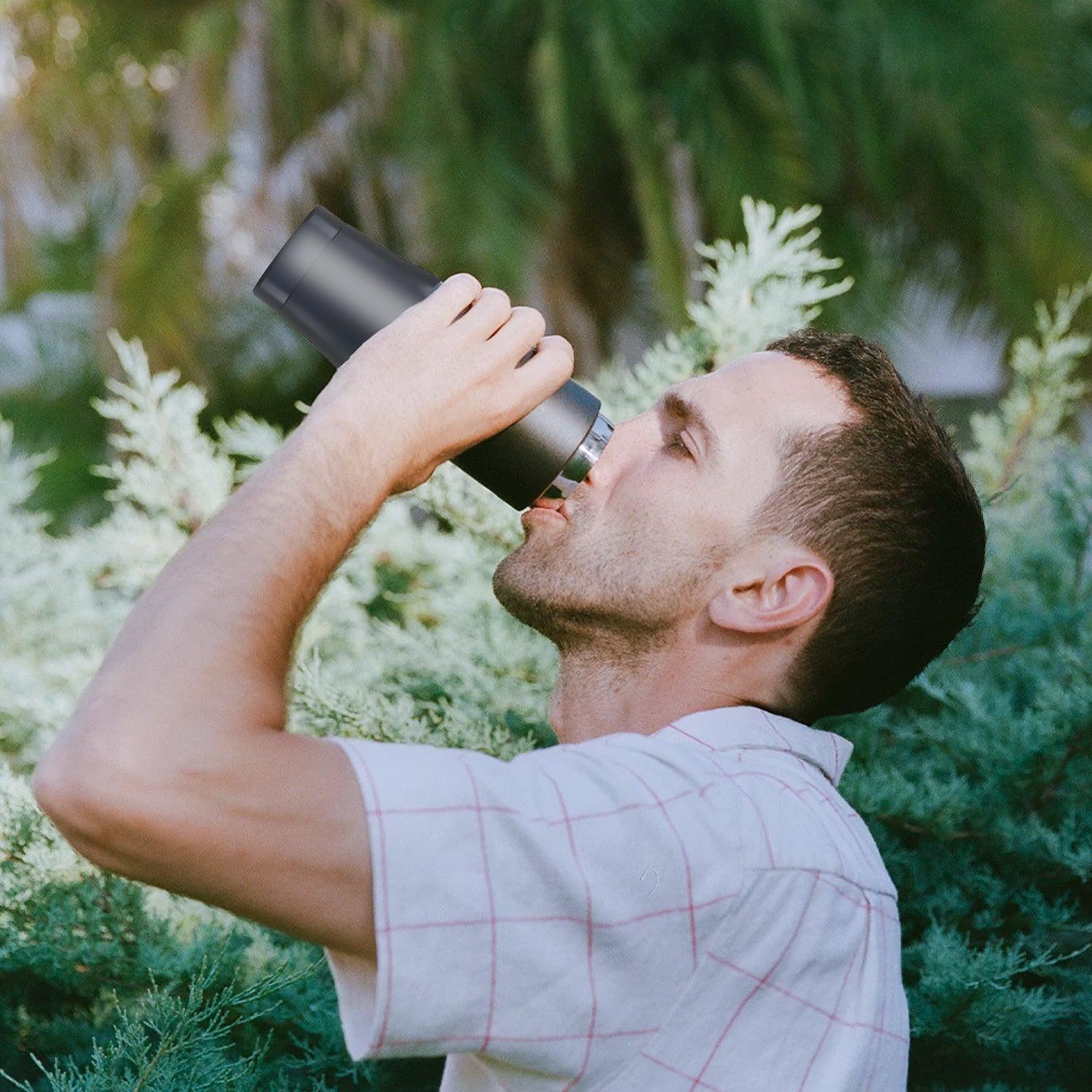 Stainless Steel Travel Mug - Stainless King Travel Tumbler & Multi- Purpose Flask | 470ml Insulated Hot & Cold Water Bottle Home - Tophatter Daily Deals