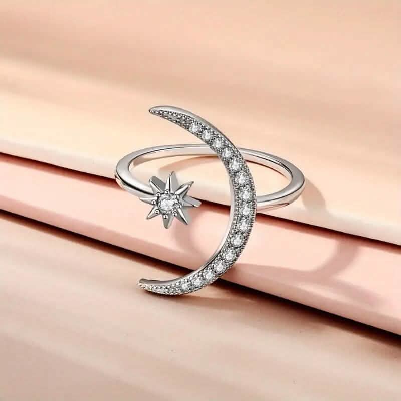 Trendy Cuff Ring Moon and Sun Design Rings - Tophatter Daily Deals