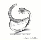 Trendy Cuff Ring Moon and Sun Design Rings - Tophatter Daily Deals