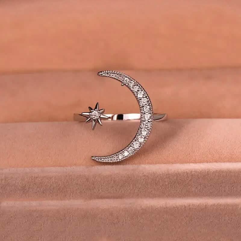 Trendy Cuff Ring Moon and Sun Design Rings - Tophatter Daily Deals
