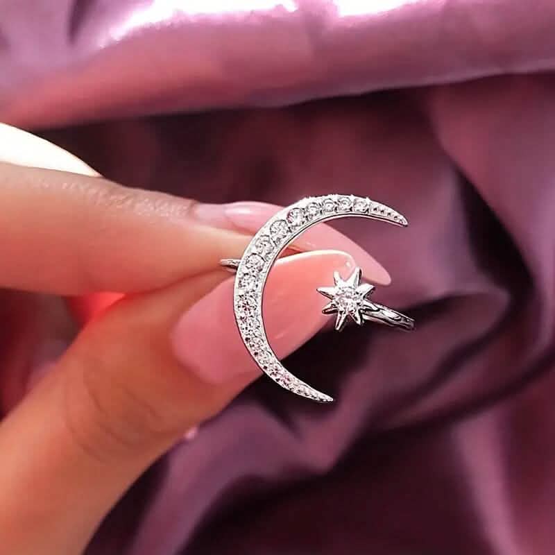 Trendy Cuff Ring Moon and Sun Design Rings - Tophatter Daily Deals