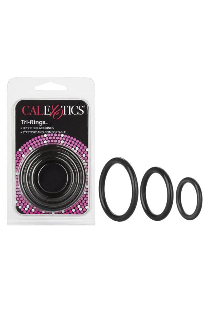 Cal Exotics - Tri-Rings Cock Ring Set - Black Sex Toy - Tophatter Daily Deals