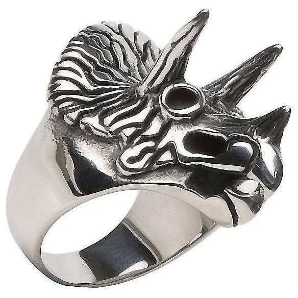 Triceratops Full Stainless Steel Spiked Self Defense Ring Self Defense Jewelry - Tophatter Daily Deals