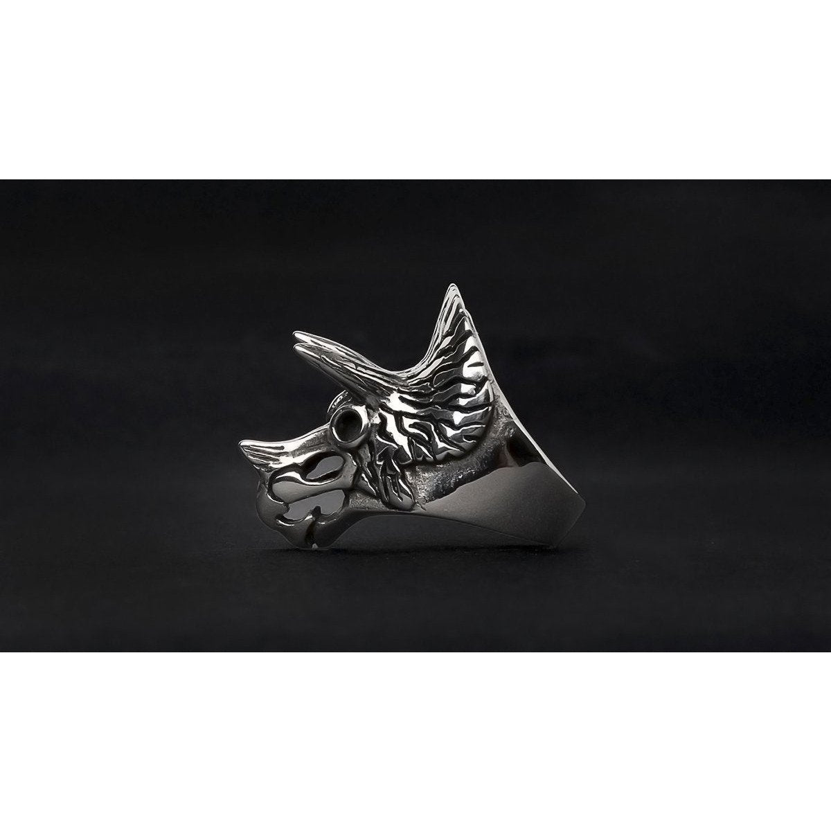 Triceratops Full Stainless Steel Spiked Self Defense Ring Self Defense Jewelry - Tophatter Daily Deals