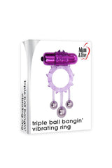 Adam & Eve - Triple Ball Bangin Cock Ring - Purple Sex Toy - Tophatter Daily Deals
