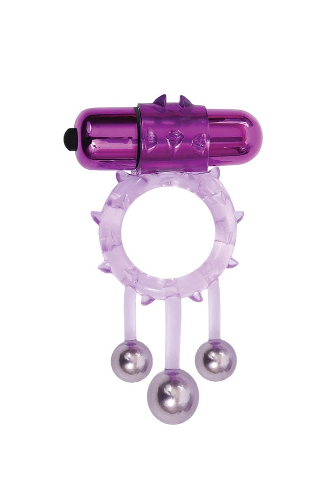 Adam & Eve - Triple Ball Bangin Cock Ring - Purple Sex Toy - Tophatter Daily Deals