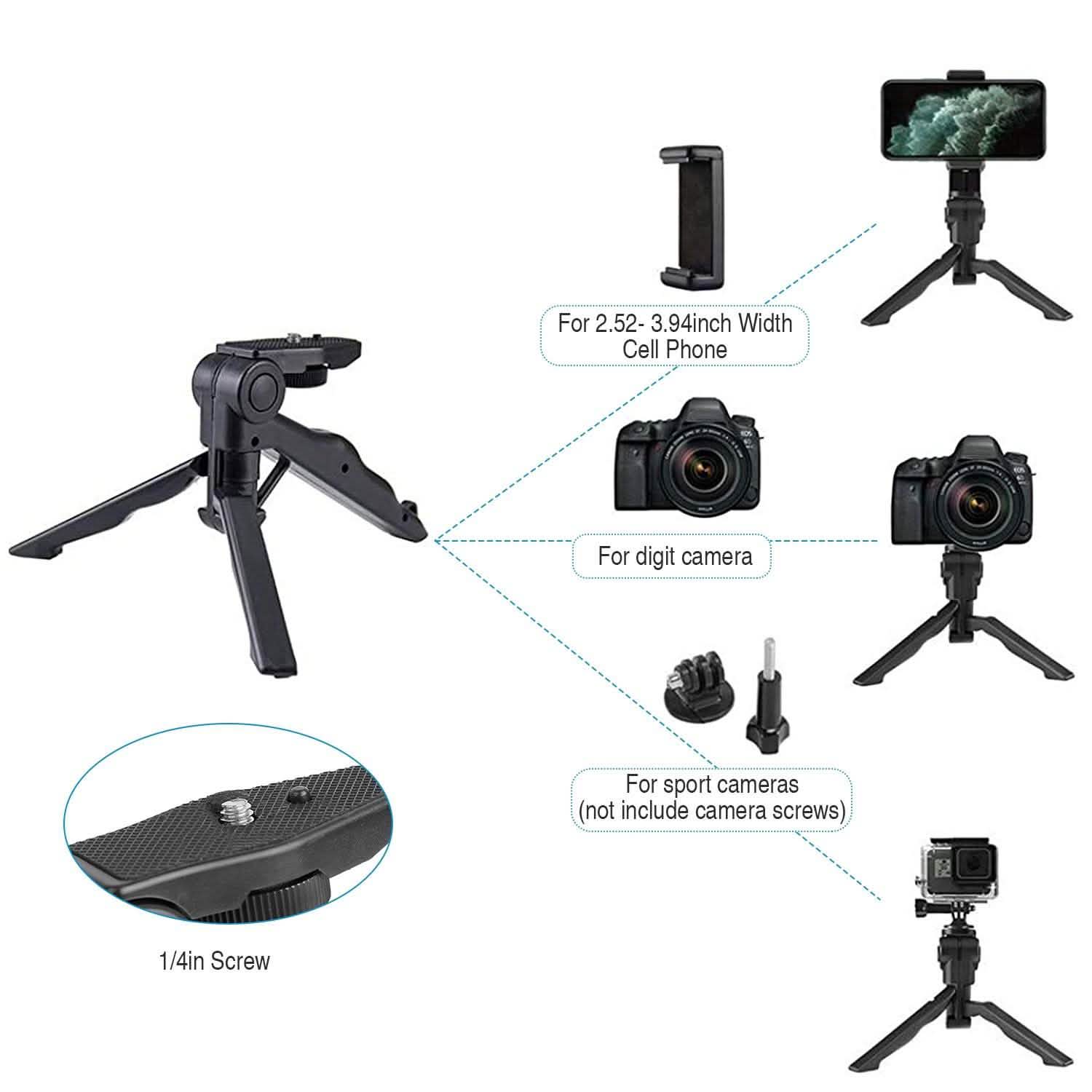 Tripod Desk Phone Stand Stabilizer Mobile Accessories - Tophatter Daily Deals