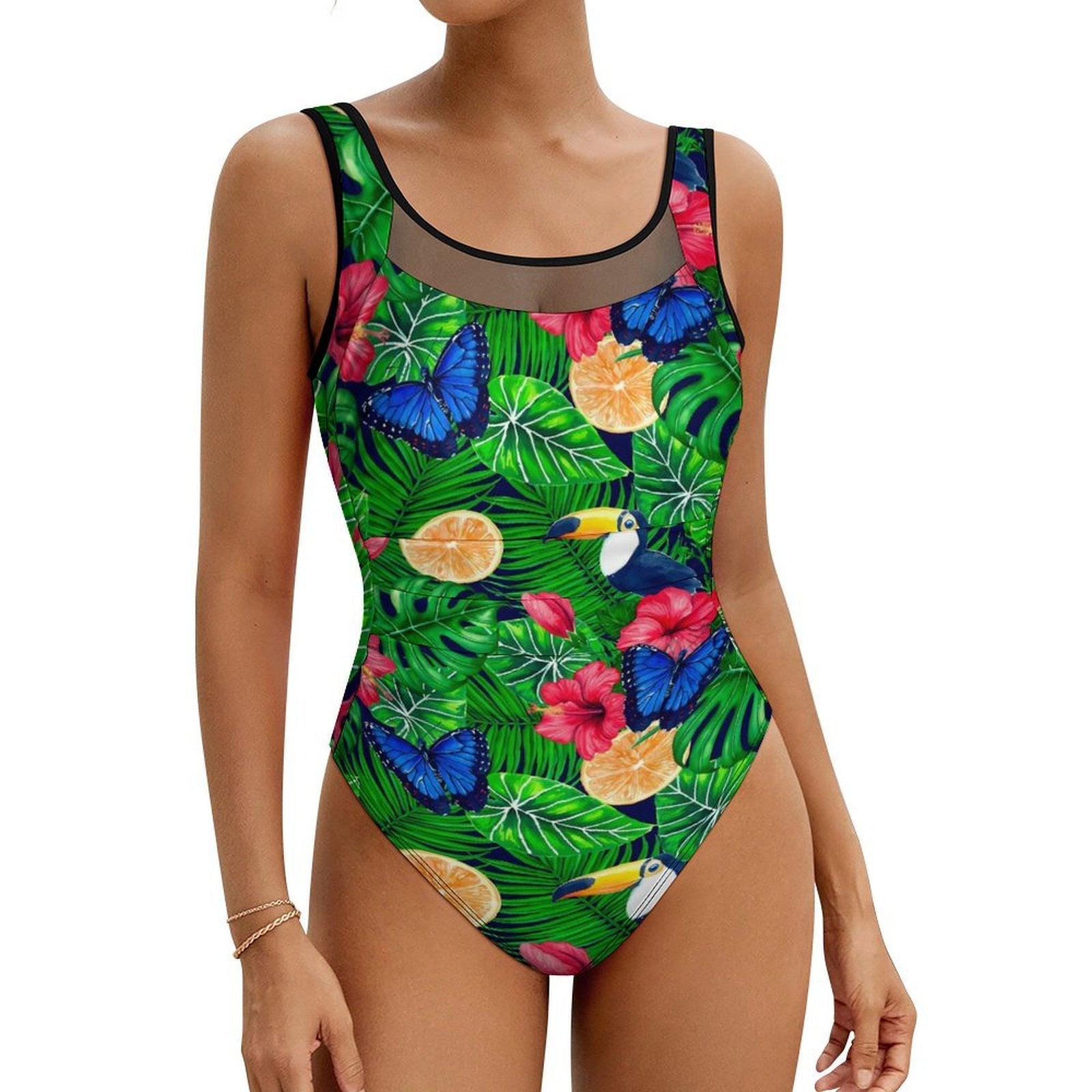 Tropical Leaf Swimsuit Women Push Up Beach Wear C4B-01 Swimwear - Tophatter Daily Deals