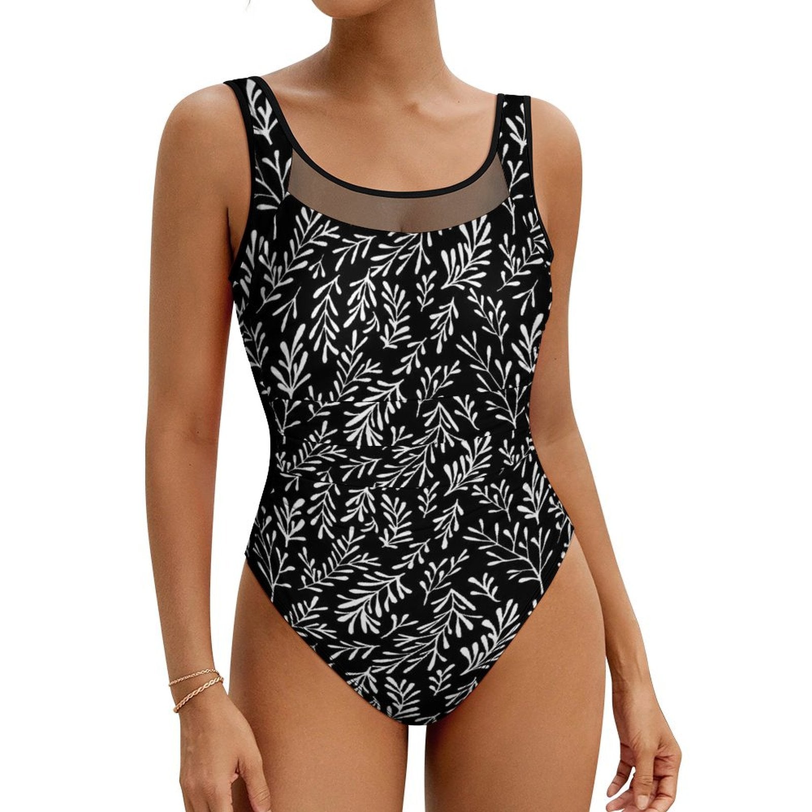 Tropical Leaf Swimsuit Women Push Up Beach Wear C4B-02 Swimwear - Tophatter Daily Deals