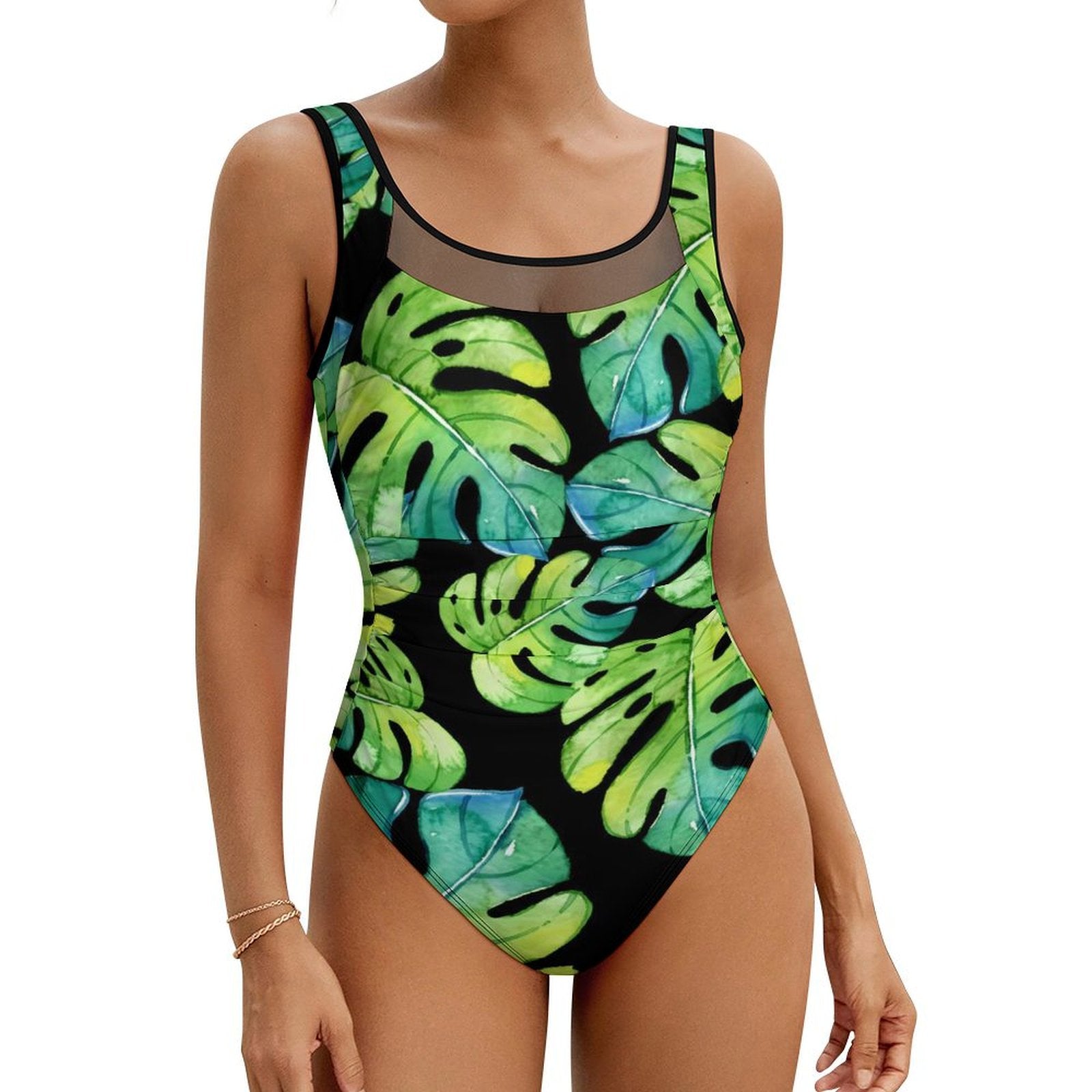 Tropical Leaf Swimsuit Women Push Up Beach Wear Swimwear - Tophatter Daily Deals