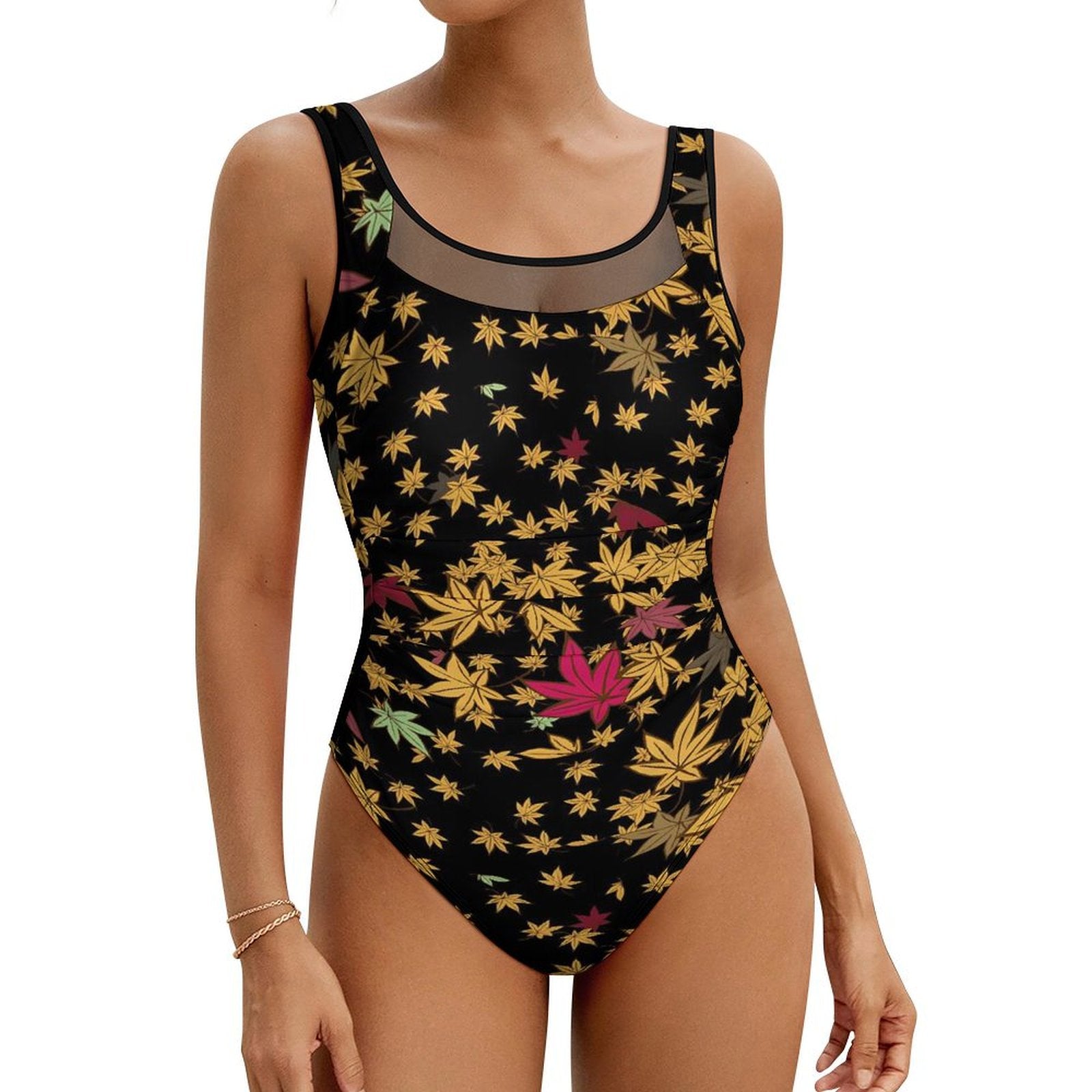 Tropical Leaf Swimsuit Women Push Up Beach Wear C4B-09 Swimwear - Tophatter Daily Deals