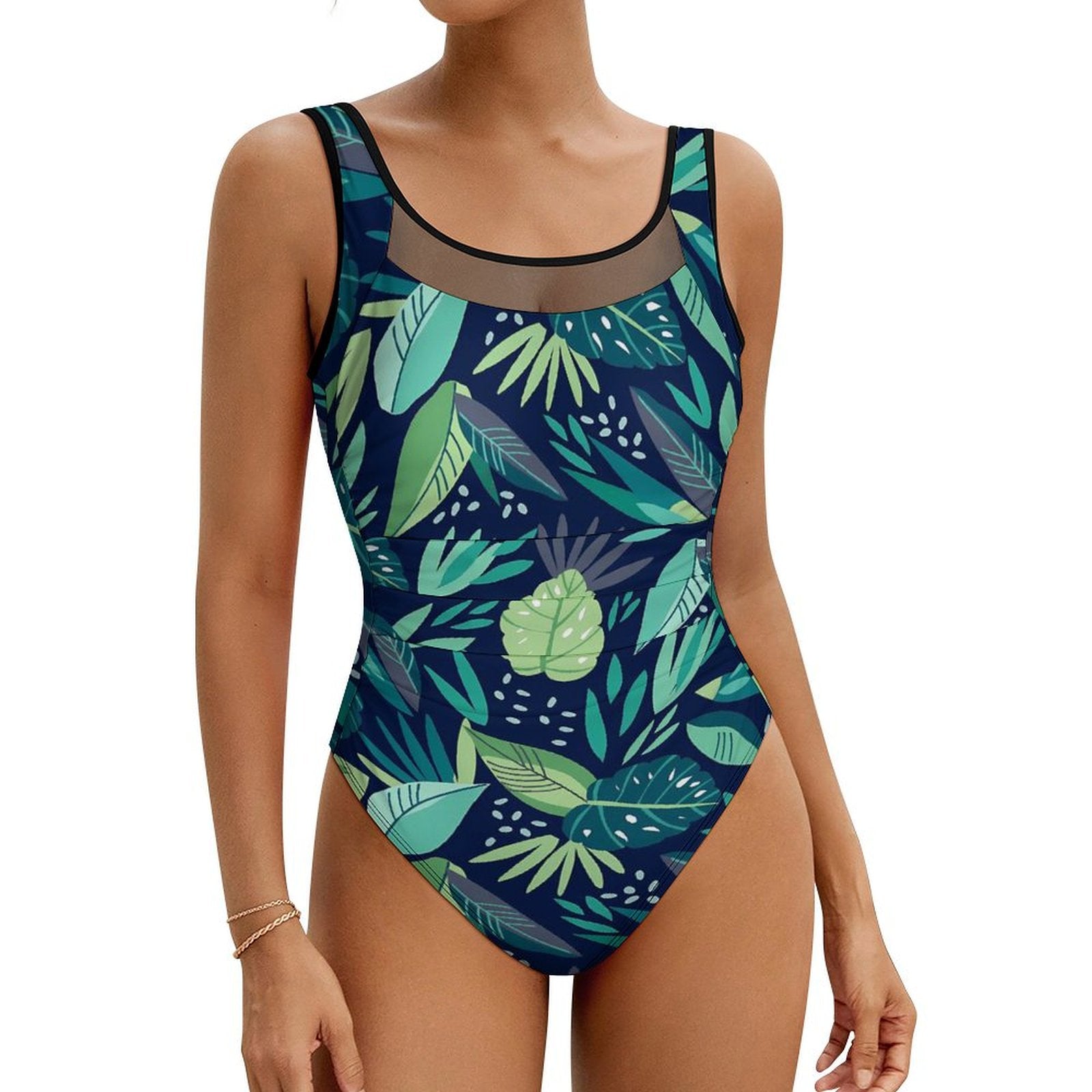 Tropical Leaf Swimsuit Women Push Up Beach Wear C4B-12 Swimwear - Tophatter Daily Deals