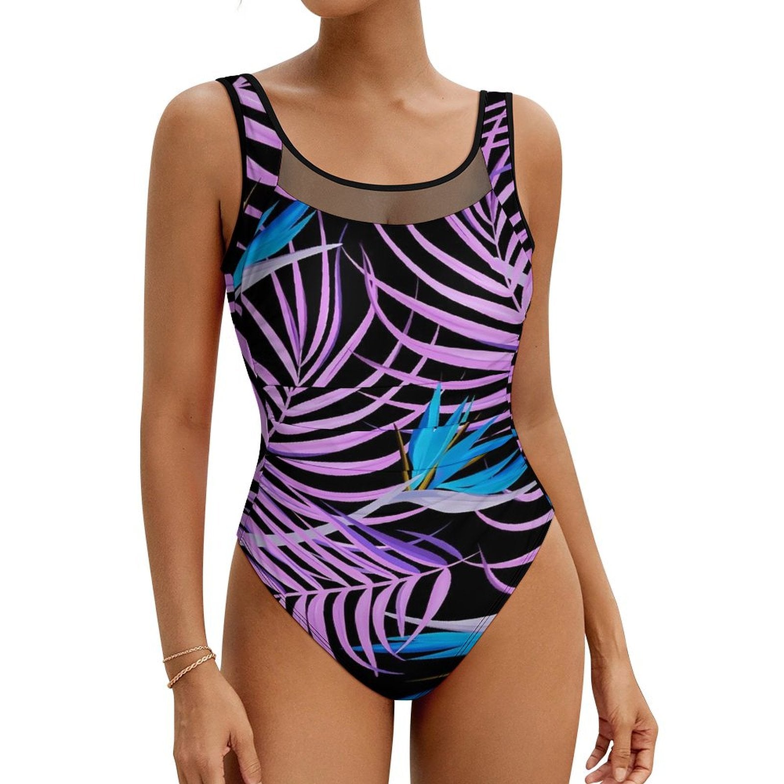 Tropical Leaf Swimsuit Women Push Up Beach Wear C4B-15 Swimwear - Tophatter Daily Deals