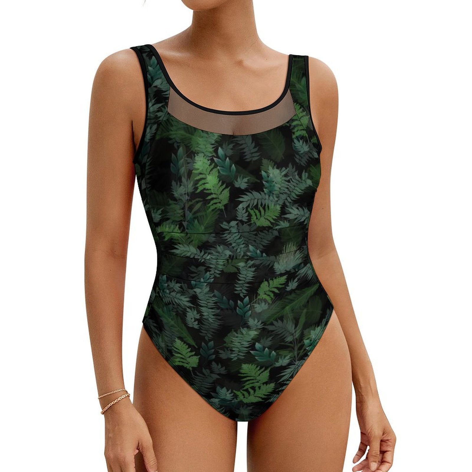 Tropical Leaf Swimsuit Women Push Up Beach Wear C4B-20 Swimwear - Tophatter Daily Deals