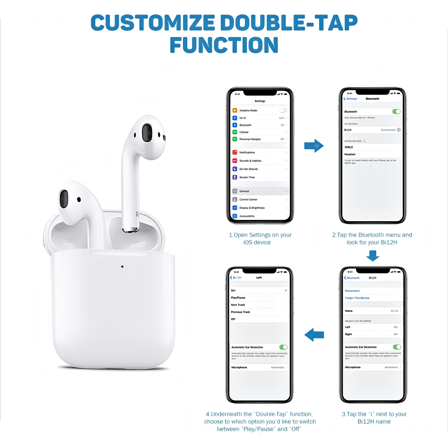 Bi12H True Wireless Ear Buds Ealectonic - Tophatter Daily Deals