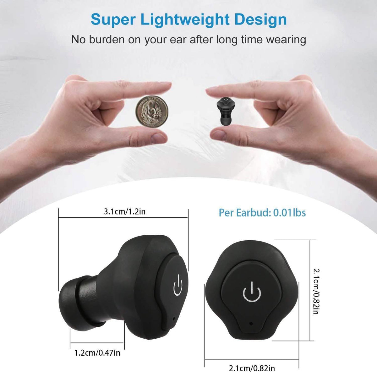 True Wireless Earbuds CSR v4.2 In-Ear Stereo Headsets In-Ear Headphones - Tophatter Daily Deals