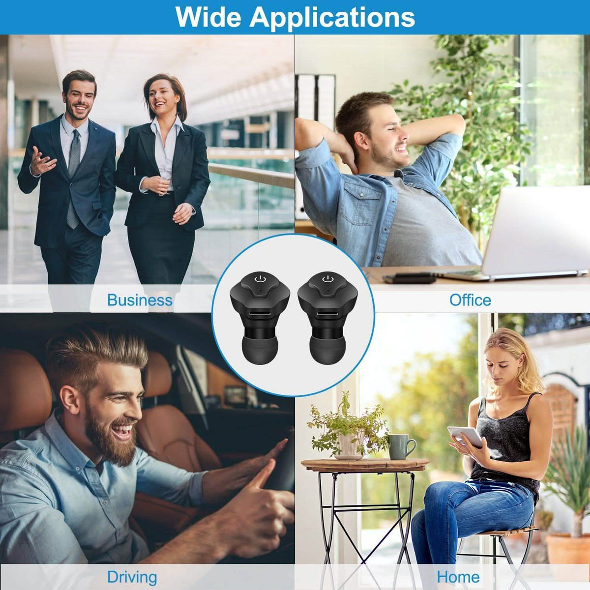 True Wireless Earbuds CSR v4.2 In-Ear Stereo Headsets In-Ear Headphones - Tophatter Daily Deals