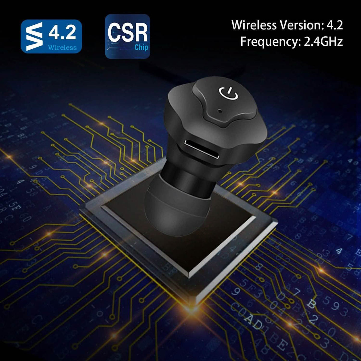 True Wireless Earbuds CSR v4.2 In-Ear Stereo Headsets In-Ear Headphones - Tophatter Daily Deals