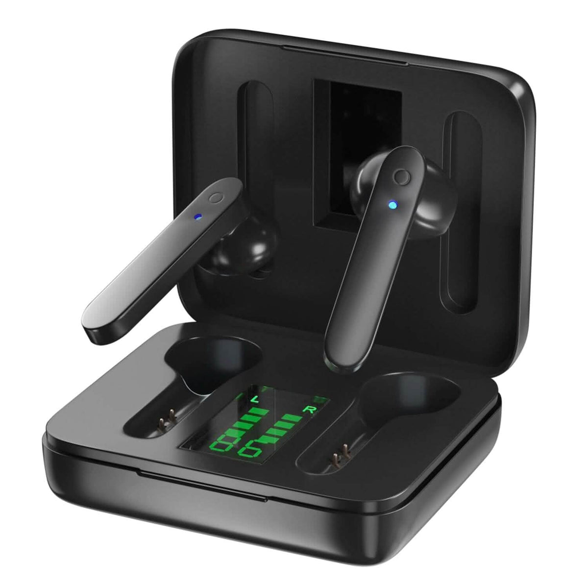 True Wireless Stereo V5.1 Earbuds Touch Control Black Headphones - Tophatter Daily Deals