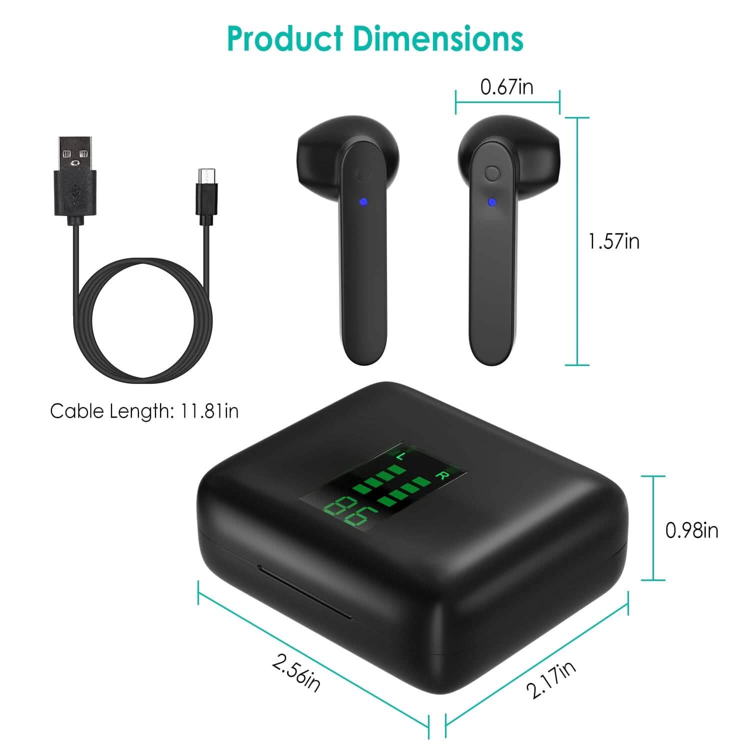 True Wireless Stereo V5.1 Earbuds Touch Control Headphones - Tophatter Daily Deals
