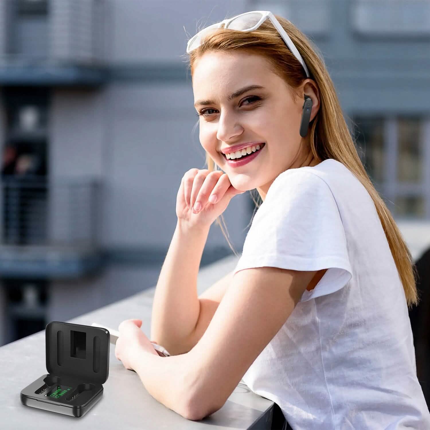 True Wireless Stereo V5.1 Earbuds Touch Control Headphones - Tophatter Daily Deals