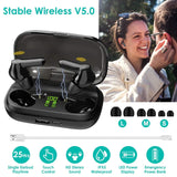 True Wireless V5.0 Earbuds IPX 5 Water Resistant Headphones - Tophatter Daily Deals
