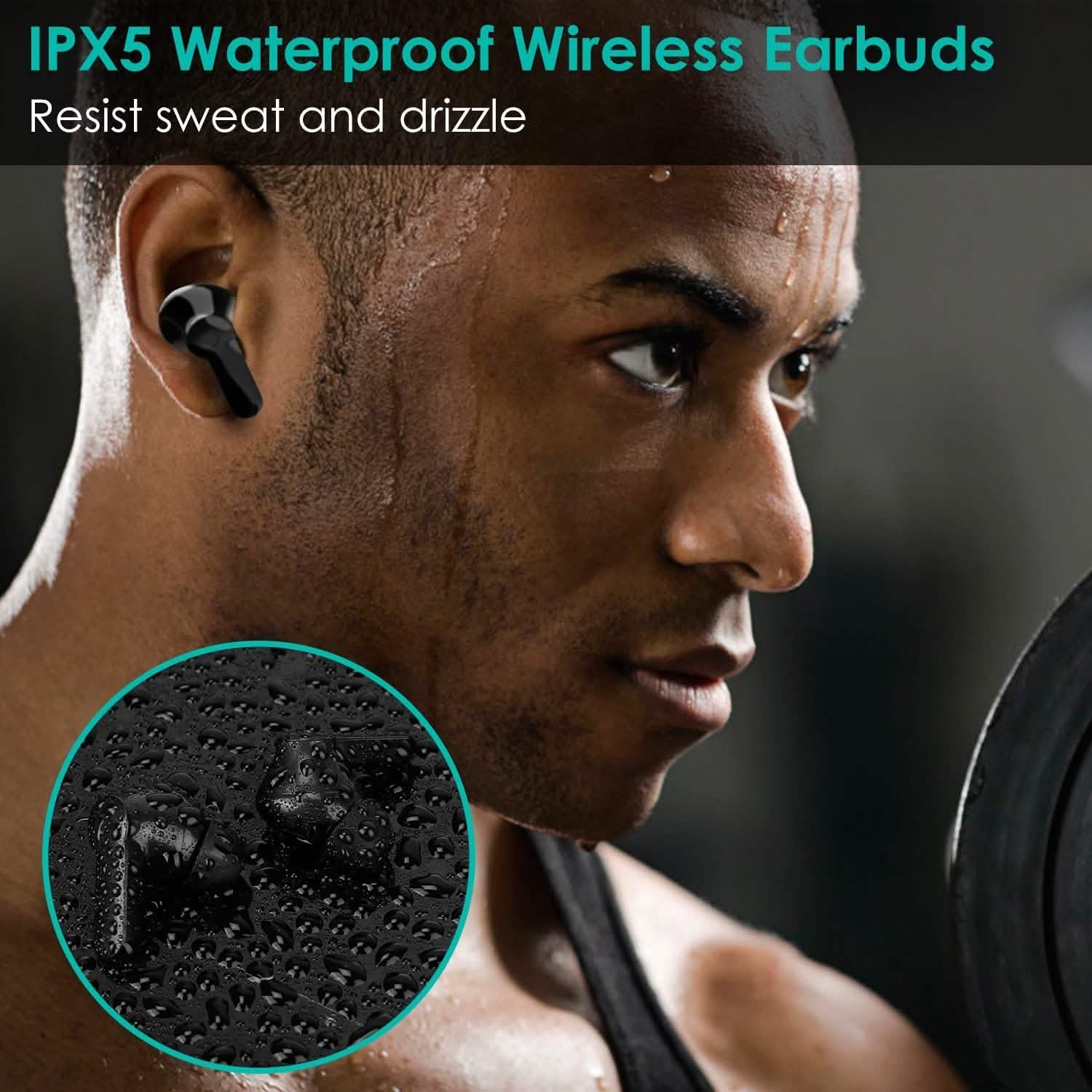 True Wireless V5.0 Earbuds IPX 5 Water Resistant Headphones - Tophatter Daily Deals