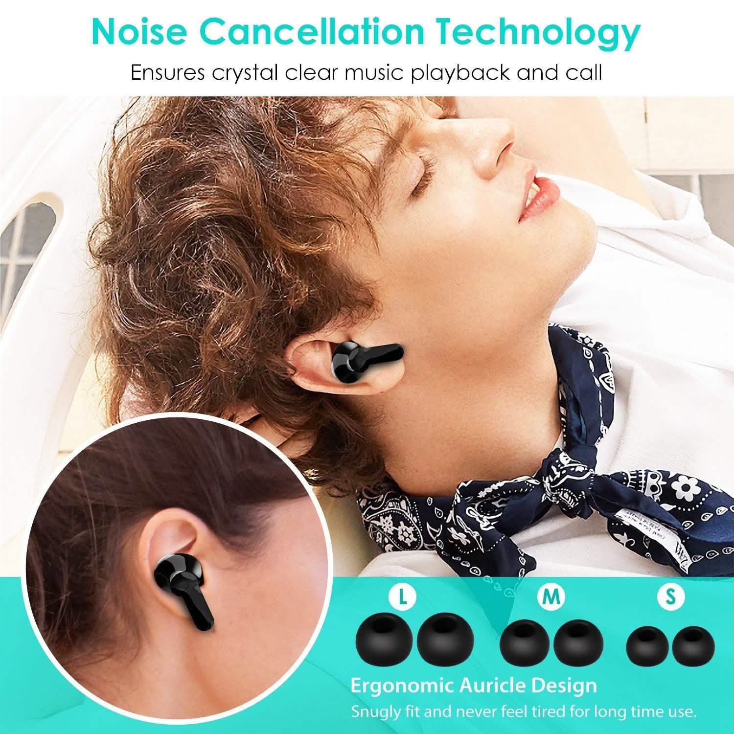 True Wireless V5.0 Earbuds IPX 5 Water Resistant Headphones - Tophatter Daily Deals