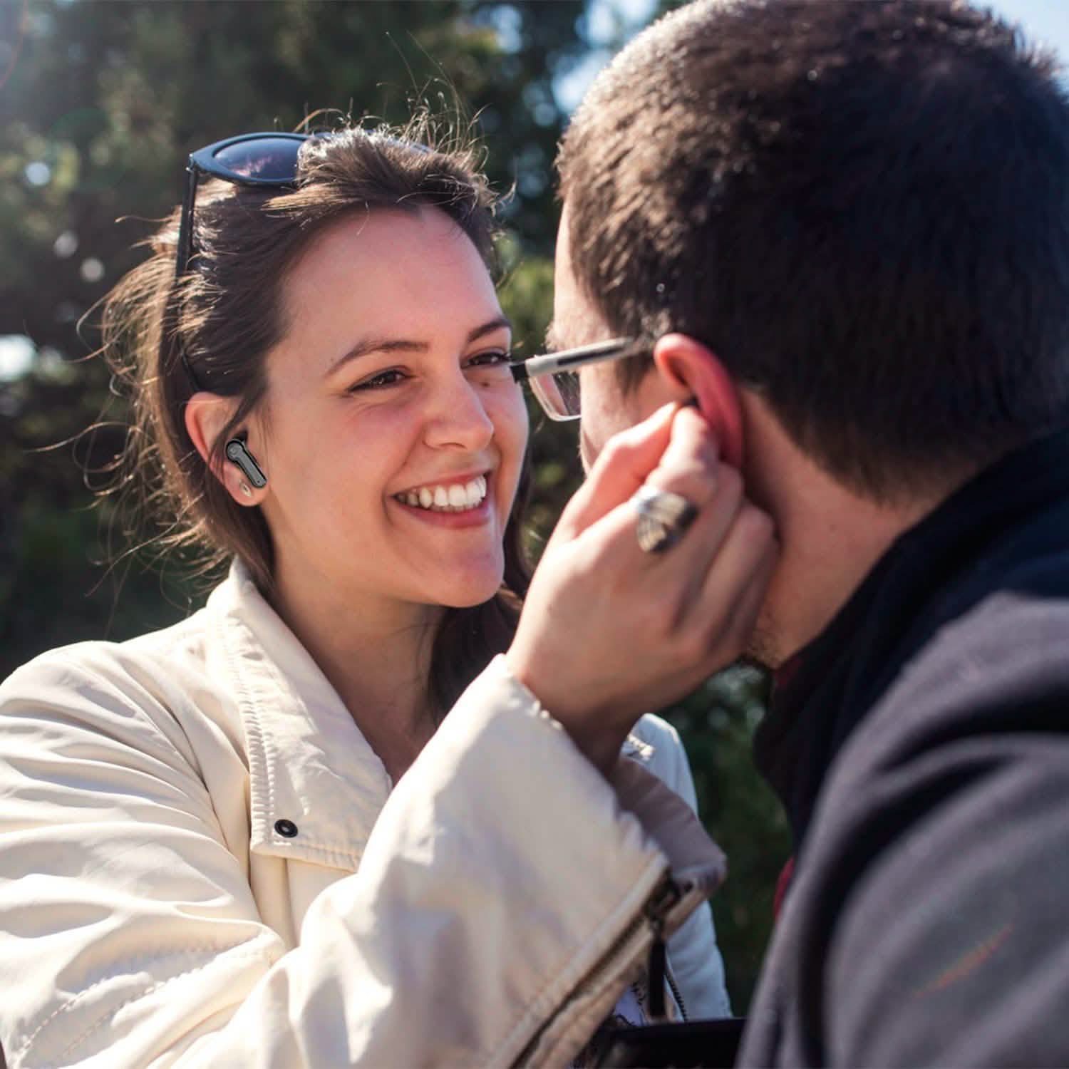 True Wireless V5.0 Earbuds IPX 5 Water Resistant Headphones - Tophatter Daily Deals