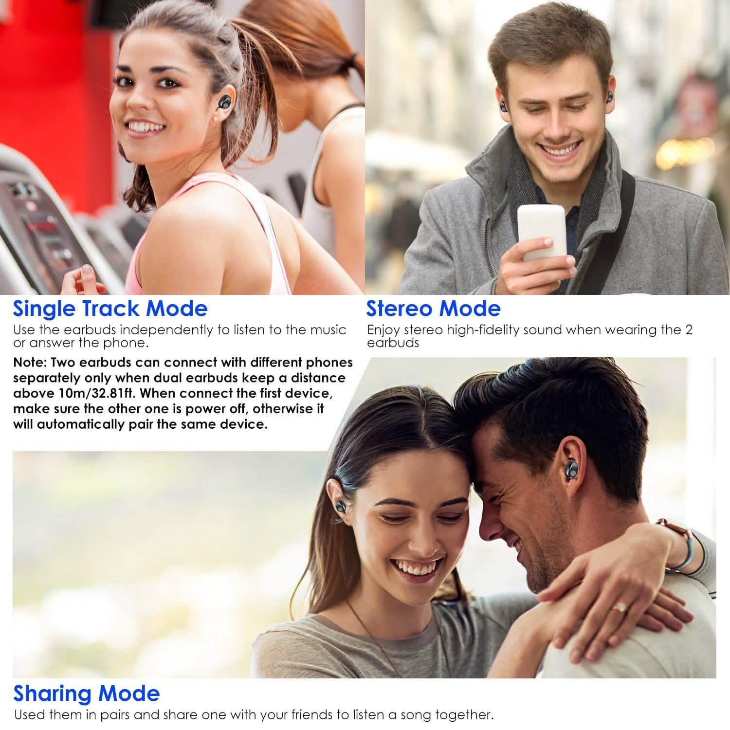 True Wireless V5.0 Earbuds with LED Display Magnetic Charging Dock Headphones - Tophatter Daily Deals