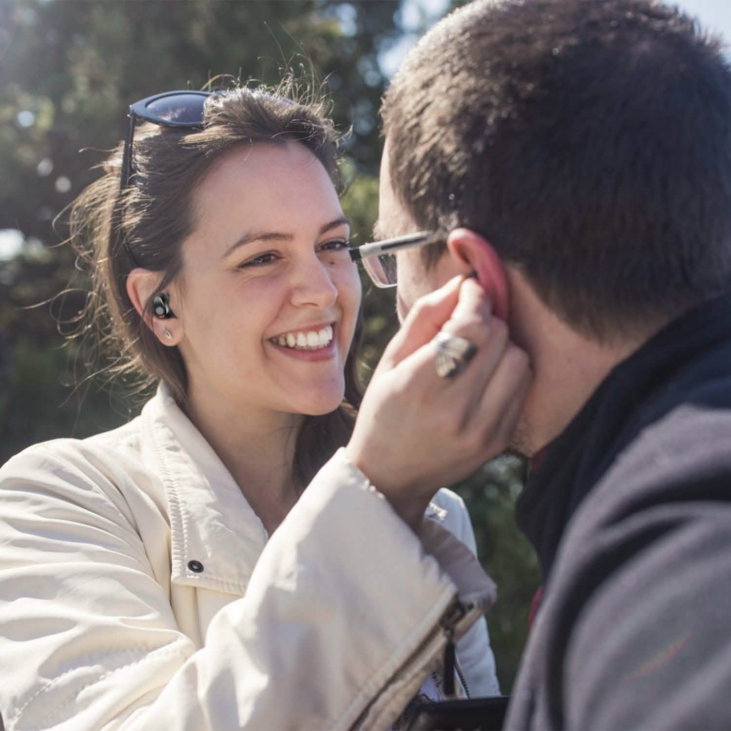 True Wireless V5.0 Earbuds with LED Display Magnetic Charging Dock Headphones - Tophatter Daily Deals