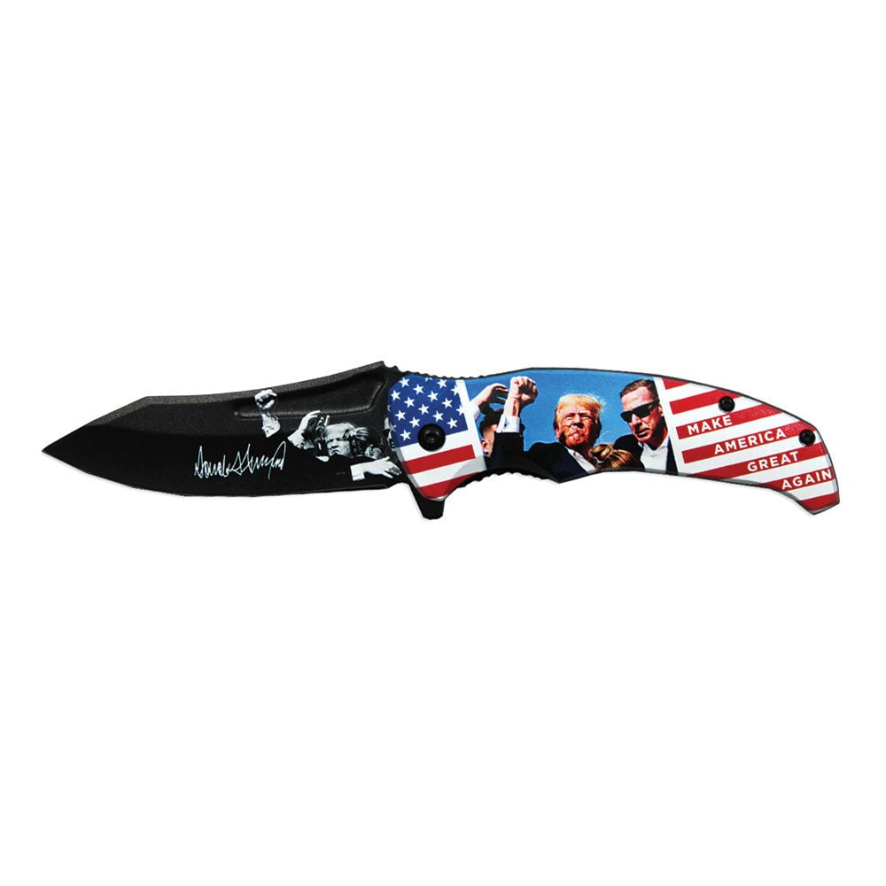 TRUMP 2024 Assisted-Open Knife: Fight for America - Tophatter Daily Deals