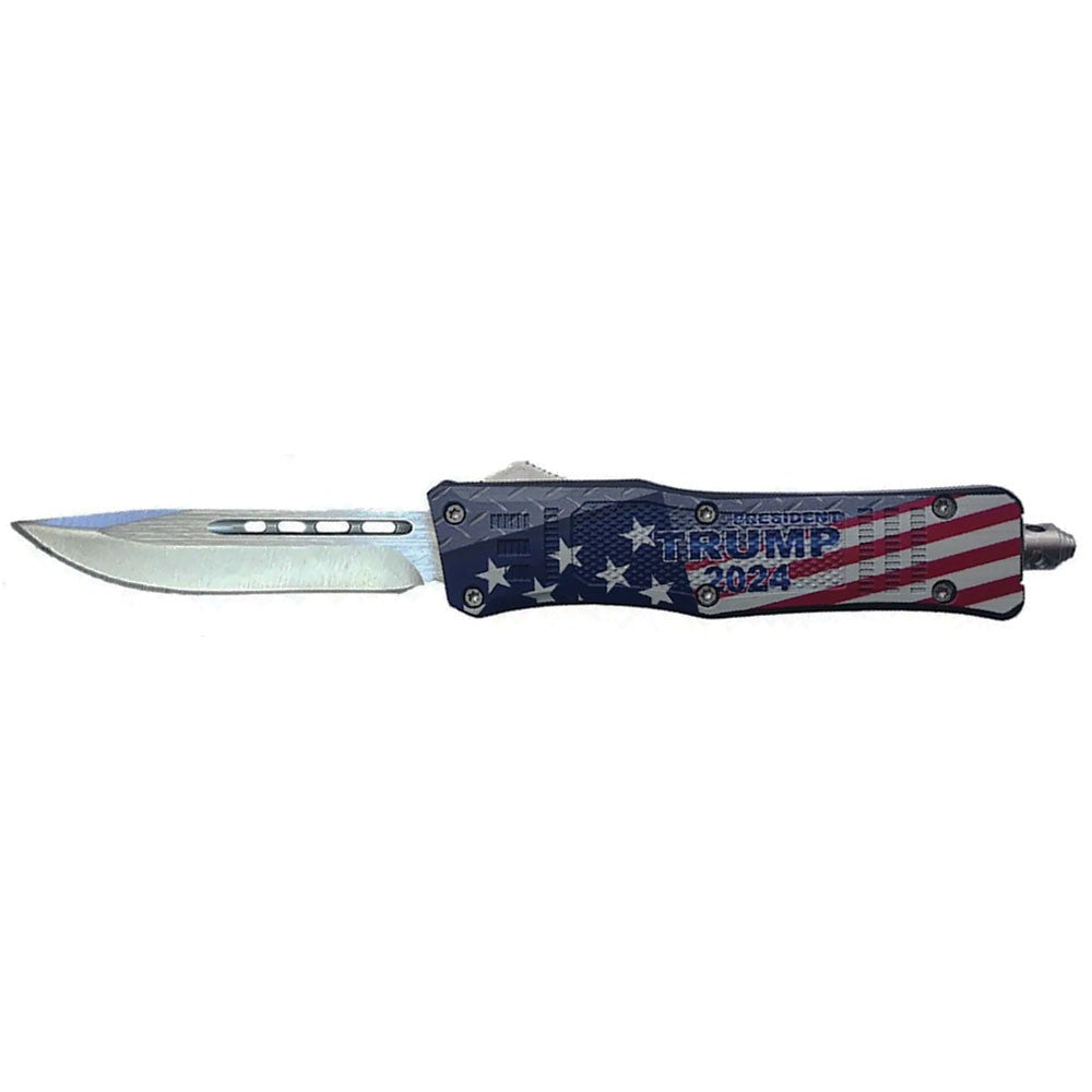 TRUMP 2024 Full Size Out-the-Front Knife Patriot's Edition - Tophatter Daily Deals
