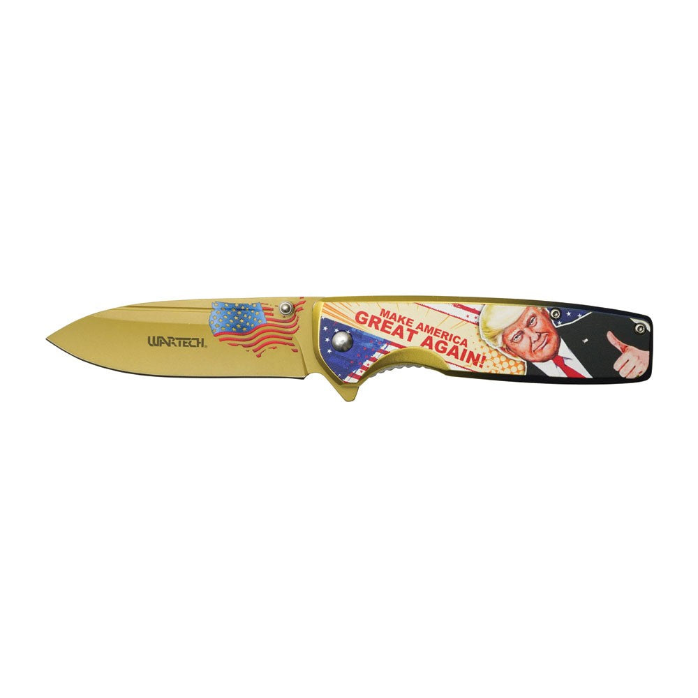 TRUMP 2024 Gold MAGA Assisted-Open Pocket Knife Make America Great Again - Tophatter Daily Deals
