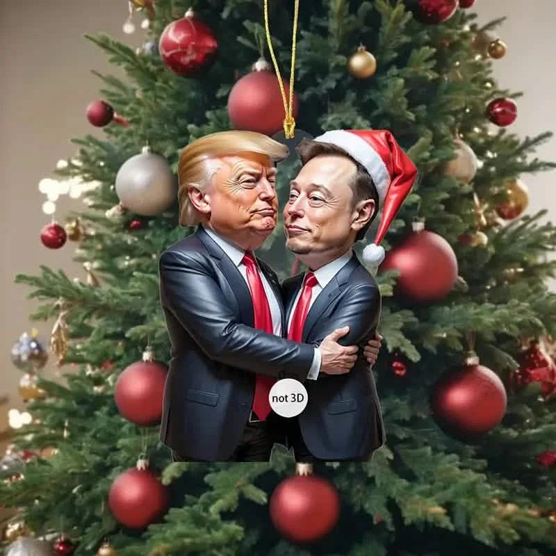 Trump & Musk Photo Acrylic Ornament Versatile Hanging Decor Seasonal Decor - Tophatter Daily Deals