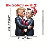 Trump & Musk Photo Acrylic Ornament Versatile Hanging Decor Seasonal Decor - Tophatter Daily Deals