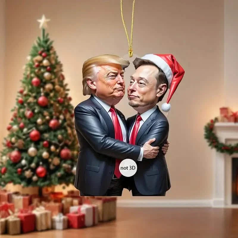 Trump & Musk Photo Acrylic Ornament Versatile Hanging Decor Seasonal Decor - Tophatter Daily Deals