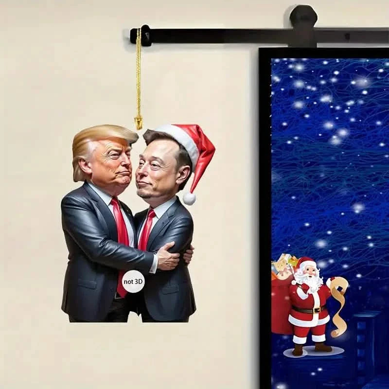 Trump & Musk Photo Acrylic Ornament Versatile Hanging Decor Seasonal Decor - Tophatter Daily Deals