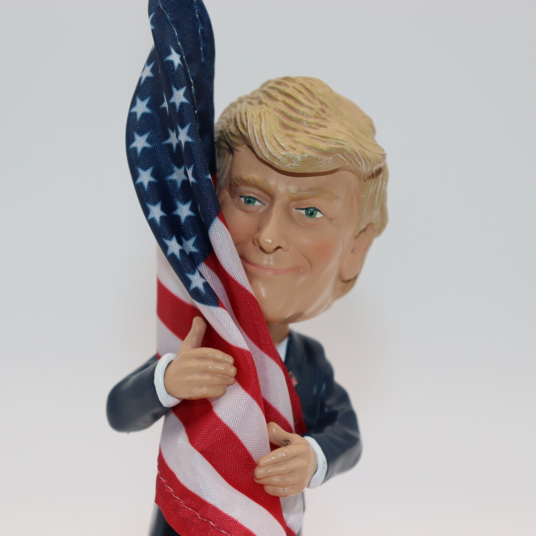 President Trump Bobblehead (Hugging the American Flag) Toys & Games - Tophatter Daily Deals