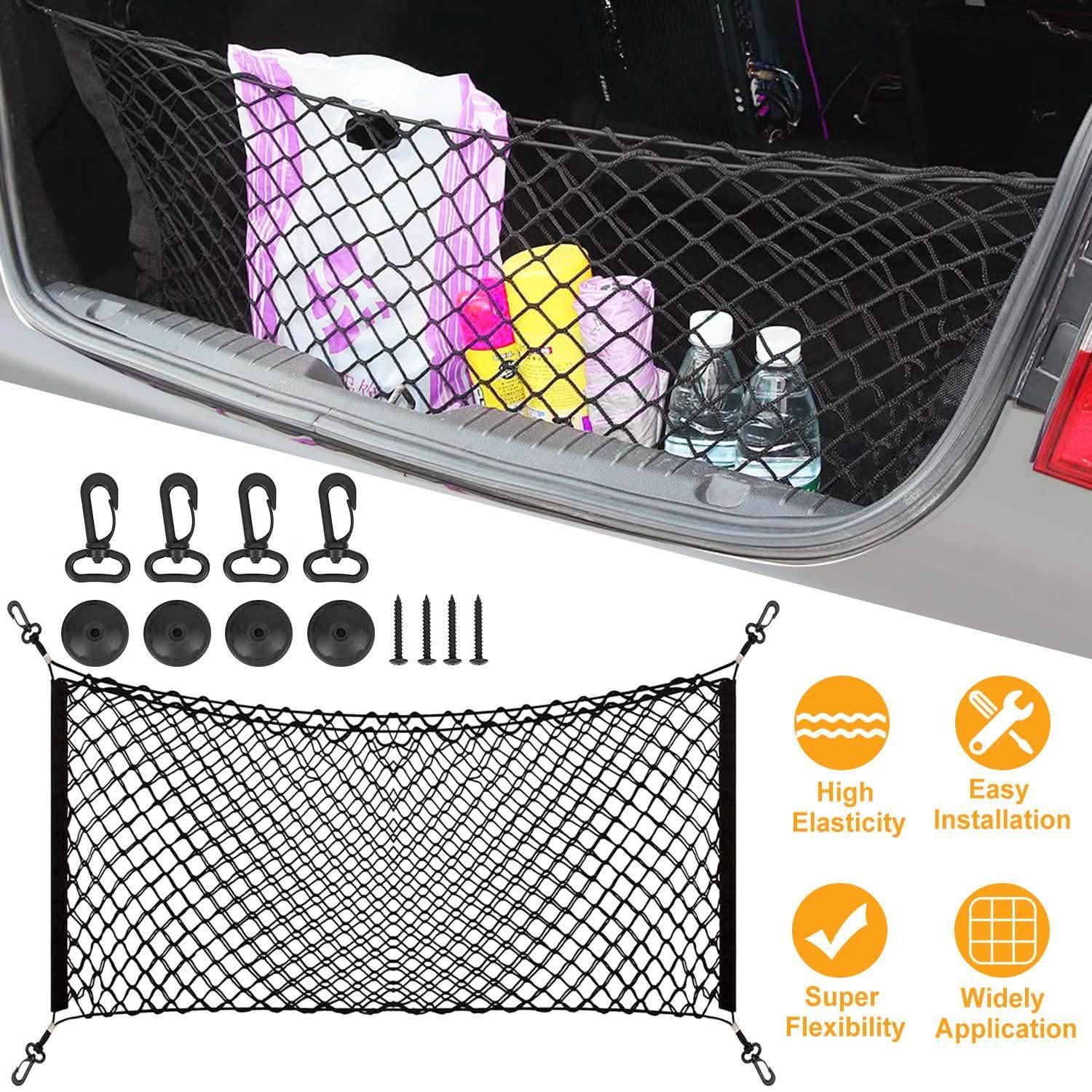 Trunk Cargo Net Stretchable Universal Automotive - Tophatter Daily Deals