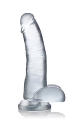 Jock C-Thru 8 Inch Clear TPE Dong with Balls and Suction Cup > Dildos > Realistic Dildos - Tophatter Daily Deals