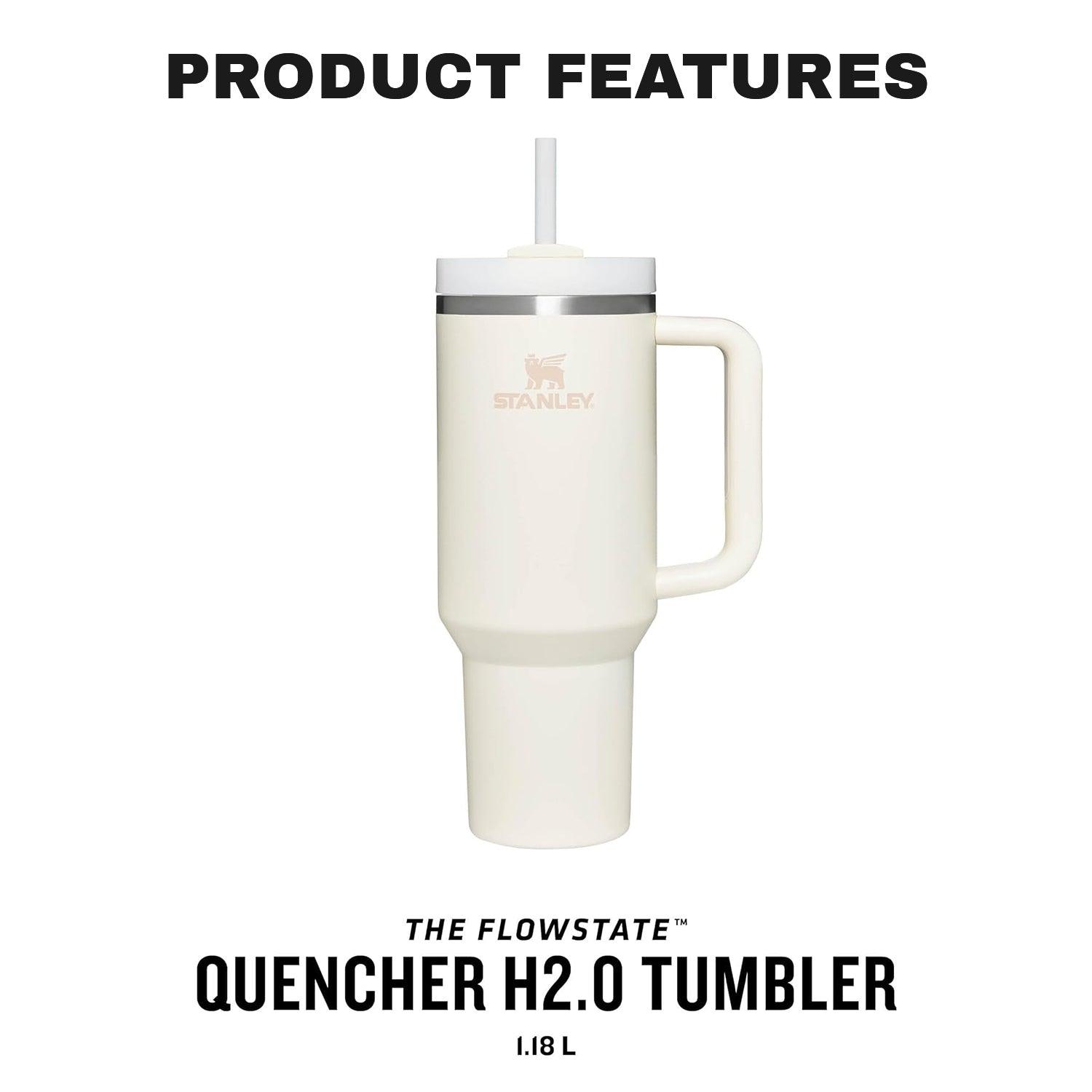 Insulated Straw Tumbler - 30-40 OZ Stanley Quencher H2.0 Tumbler Handle Straw Insulated Bottle Cup Mug Travel Mug for Cold or Hot Drinks Love Shack Fancy bottles - Tophatter Daily Deals