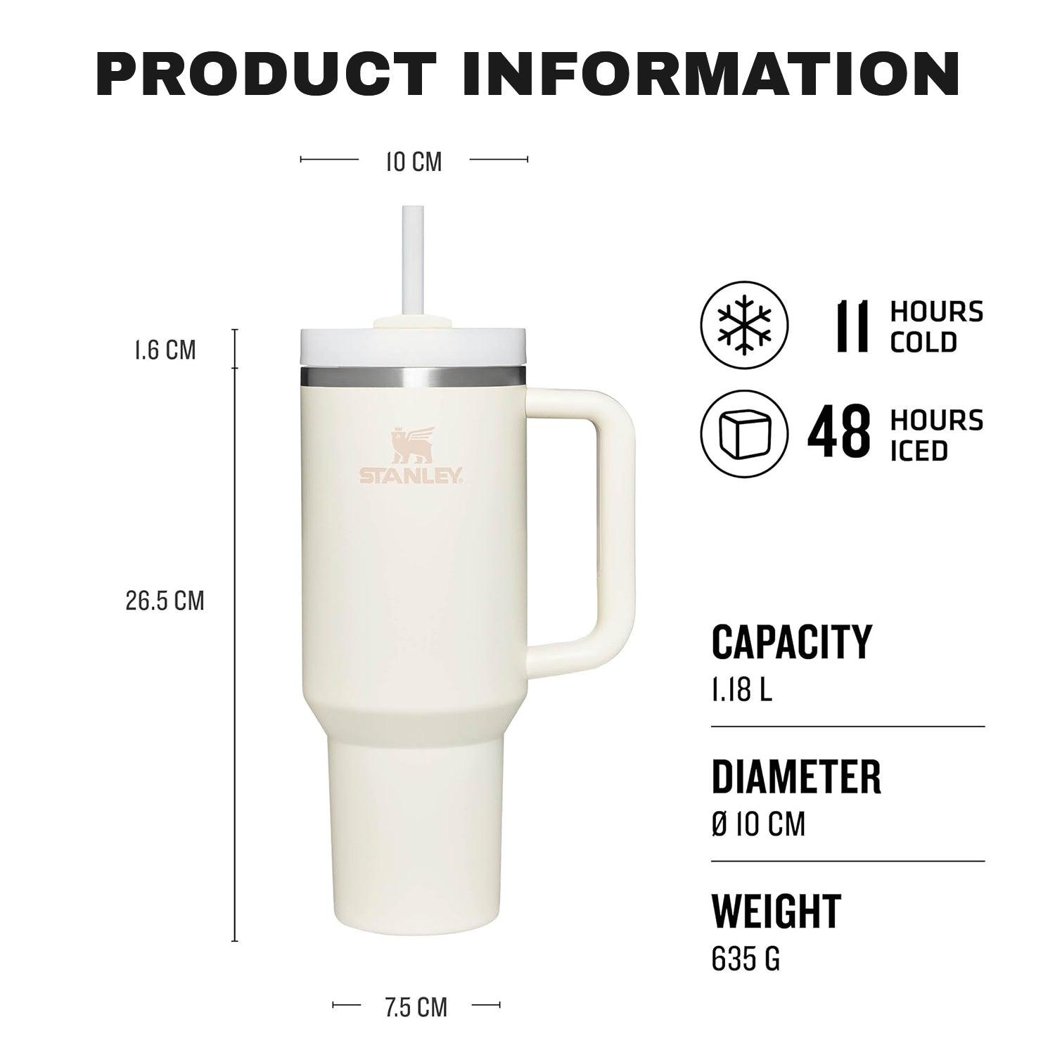 Insulated Straw Tumbler - 30-40 OZ Stanley Quencher H2.0 Tumbler Handle Straw Insulated Bottle Cup Mug Travel Mug for Cold or Hot Drinks Love Shack Fancy bottles - Tophatter Daily Deals