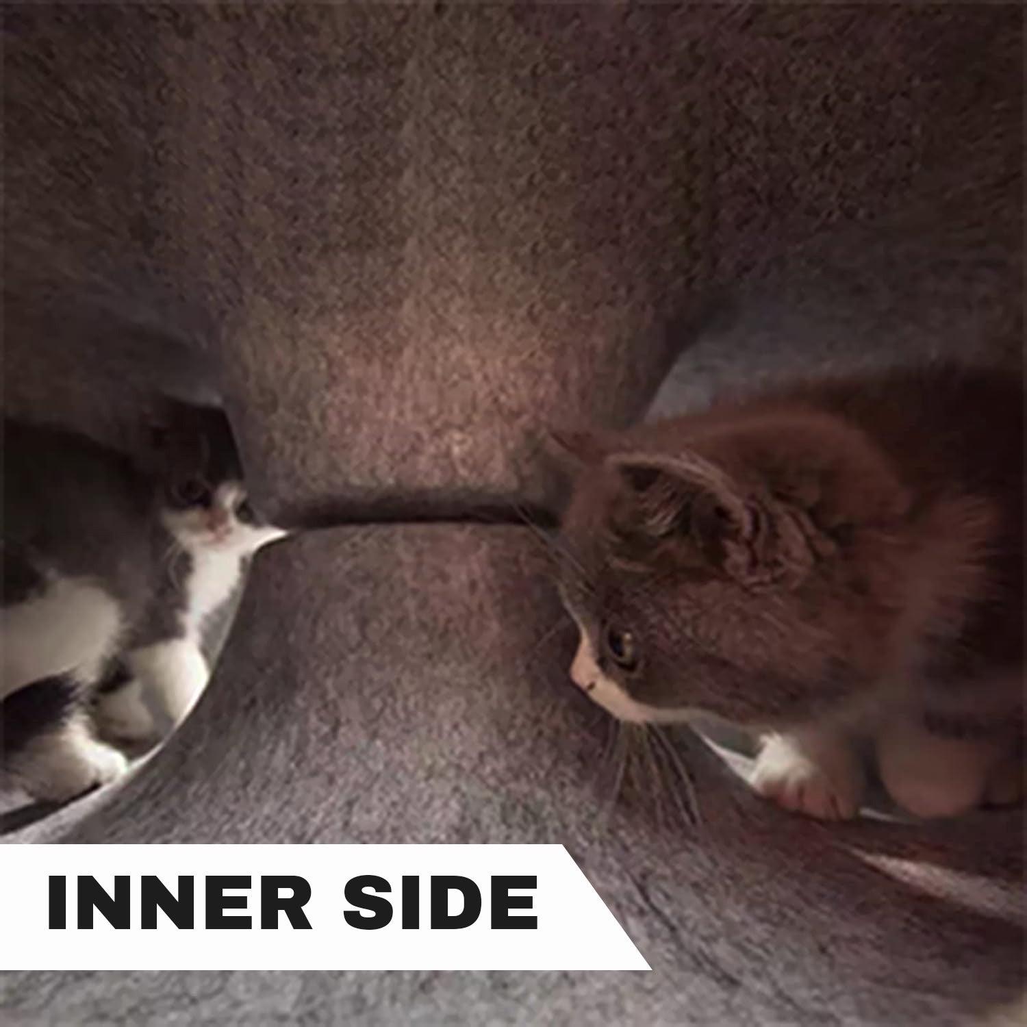 Cat Tunnel Bed - Natural Felt Pet Cat Cave Nest Round House Donut Interactive Toy Pet Products - Tophatter Daily Deals