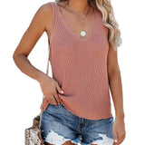 Tutorutor Women's Sleeveless V Neck Sweater Coral Women's Tops - Tophatter Daily Deals