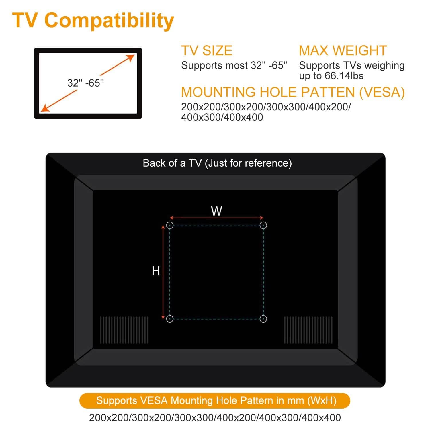 TV Wall Mount Bracket Support 32-65 inch Flat TV TV & Video - Tophatter Daily Deals